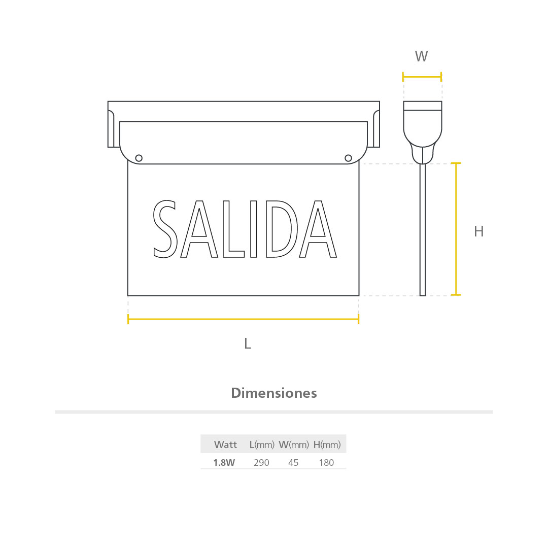 Led Emergencia Aviso De Salida